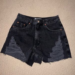 Top shop black high rise shorts